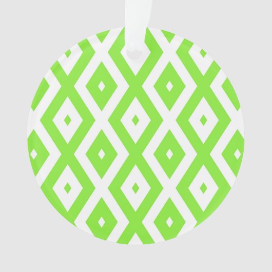 Motif en diamant vert et blanc (devant)