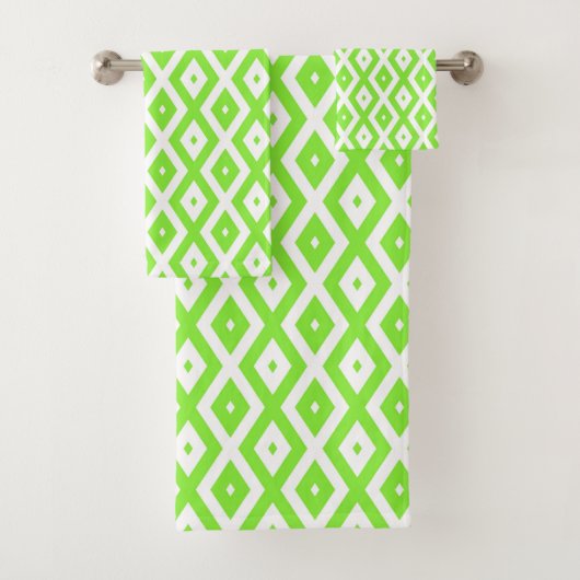 Motif en diamant vert et blanc (En situation)
