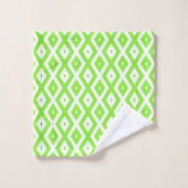 Motif en diamant vert et blanc (Gant de toilette)