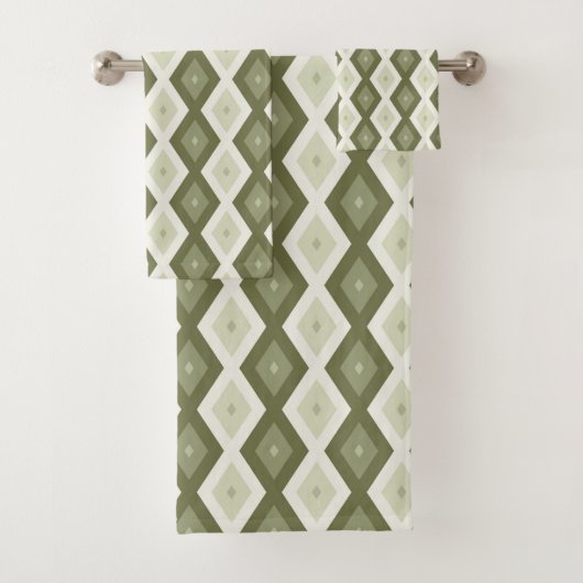 Motif en diamant vert olive (En situation)