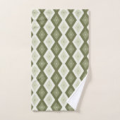 Motif en diamant vert olive (Serviette à main)