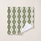 Motif en diamant vert olive (Gant de toilette)