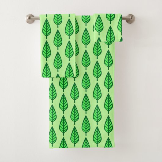 Motif en feuille de hêtre, tons verts (En situation)
