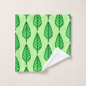 Motif en feuille de hêtre, tons verts (Gant de toilette)