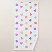 Motif en forme de coeur Pastel (Serviette de bain)
