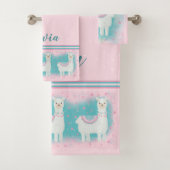 Motif en lama rose et menthe (En situation)
