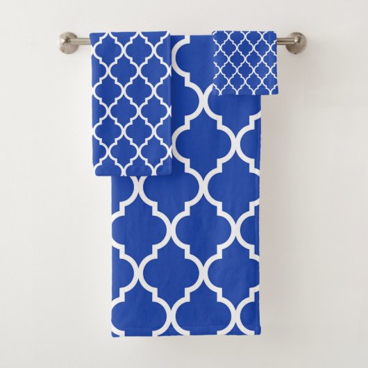 Motif en lattice de Quatrefoil bleu marocain (En situation)