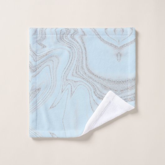 Motif en marbre abstrait bleu clair moderne (Gant de toilette)