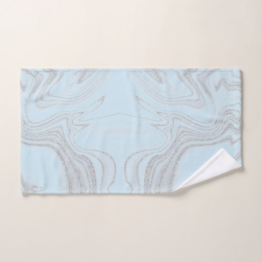 Motif en marbre abstrait bleu clair moderne (Serviette à main)