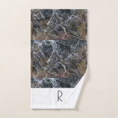Motif en marbre noir et blanc moderne (Serviette à main)