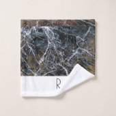 Motif en marbre noir et blanc moderne (Gant de toilette)