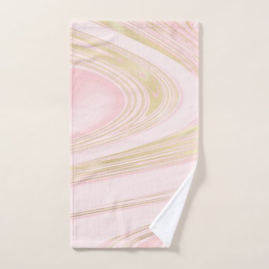 Motif en marbre rose or Chic (Serviette à main)