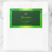 Motif en marbre vert brillant Logo Étiquette produ (Sac)