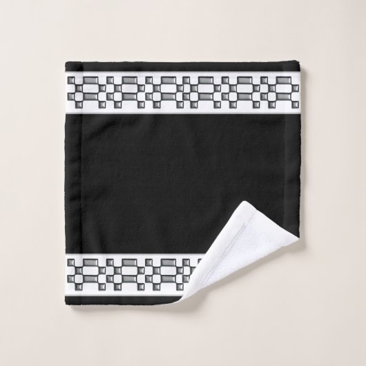 Motif en métal argenté sur ensemble de serviettes (Gant de toilette)