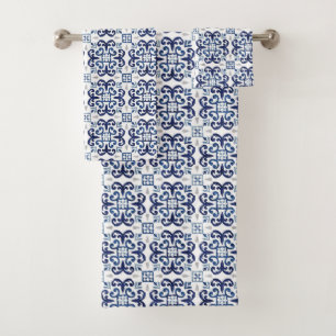 Motif en mosaïque Bleu et Blanc marocain