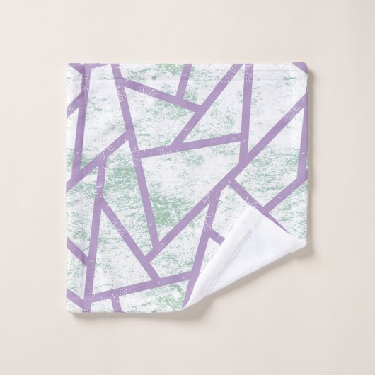 Motif en mosaïque vert clair et lavande (Gant de toilette)
