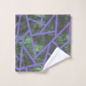 Motif en mosaïque violet et verte (Gant de toilette)