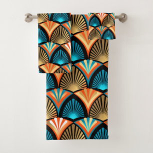 Motif en or feuille de palme géométrique Art Déco