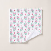 Motif en pastel de Flamant rose et de pastèque (Gant de toilette)