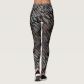 Motif en plumes de tonus foncé sur Legging imprimé (Dos)