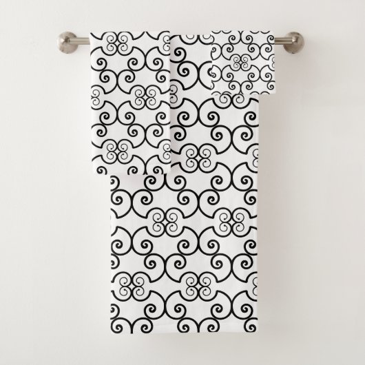 Motif en spirale noire sur blanc (En situation)