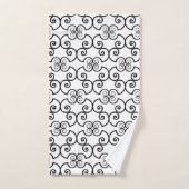 Motif en spirale noire sur blanc (Serviette à main)