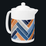 Motif en squelette dans Navy Blue and Orange<br><div class="desc">Motif en squelette dans Navy Blue and Orange</div>