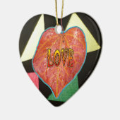 Motif en verre tendu AMOUR Feuille Ornement du coe (Gauche)