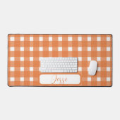 Motif En vichy blanc orange (Clavier et souris)