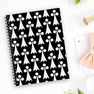 Motif Ermine, Motif Médiéval, Blanc sur Noir