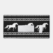 Motif et Chevaux géométriques noir et blanc (Clavier et souris)