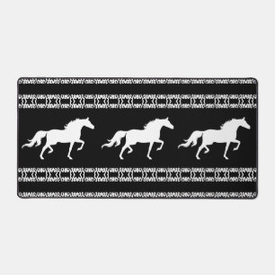 Motif et Chevaux géométriques noir et blanc