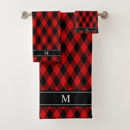Motif et monogramme de diamants rouges noirs class (En situation)