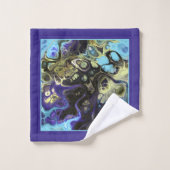 Motif et monogramme en marbre bleu et noir (Gant de toilette)