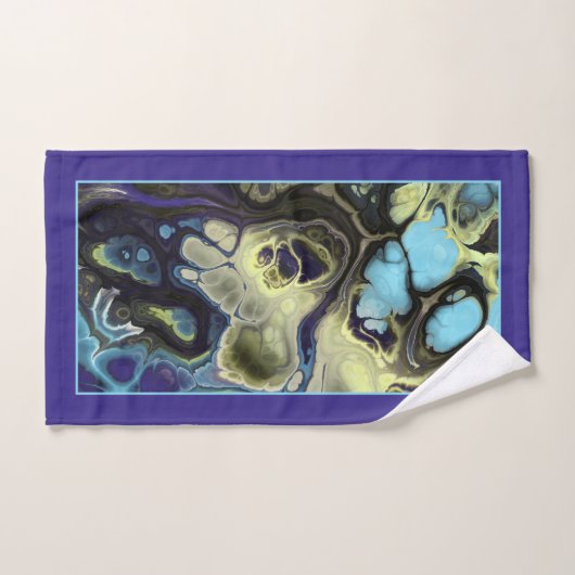 Motif et monogramme en marbre bleu et noir (Serviette à main)