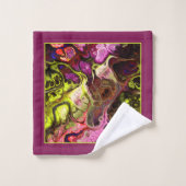 Motif et monogramme en marbre rose et vert cravate (Gant de toilette)