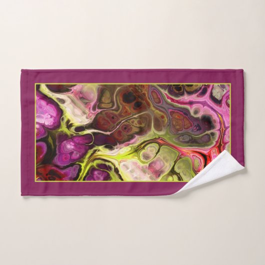 Motif et monogramme en marbre rose et vert cravate (Serviette à main)