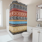 Motif ethnique africain Mélange rideau de douche (En situation)