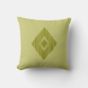 motif ethnique sur oreiller à jetons vert olive
