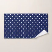 Motif étoile blanche sur bleu marine (Serviette à main)