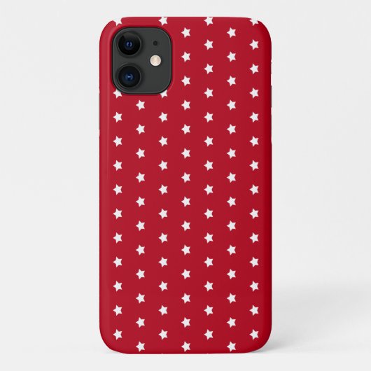 motif étoile blanche sur Coque rouge-coque iphone (Dos)