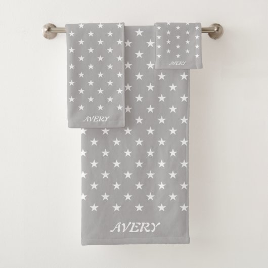 Motif étoile blanche sur gris argent clair (En situation)