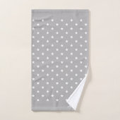 Motif étoile blanche sur gris argent clair (Serviette à main)