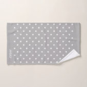 Motif étoile blanche sur gris argent clair (Serviette à main)