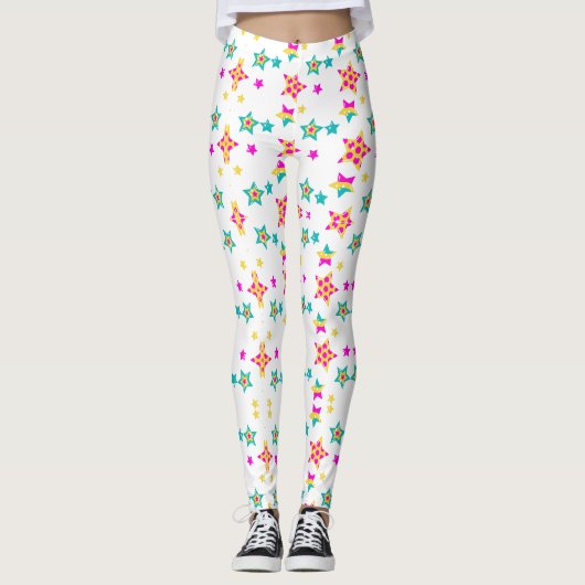 Motif étoile coloré Leggings (Devant)