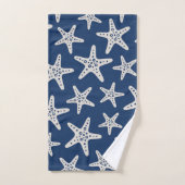 Motif Étoile de Mer Bleu (Serviette à main)