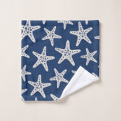 Motif Étoile de Mer Bleu (Gant de toilette)