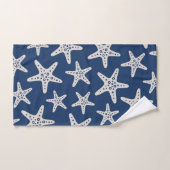 Motif Étoile de Mer Bleu (Serviette à main)