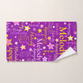 Motif étoiles nom de fille rose jaune violet (Serviette à main)