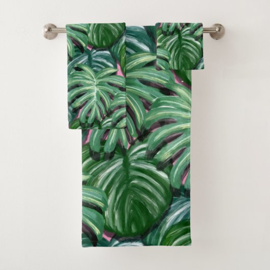 Motif exotique Feuille tropical vert (En situation)